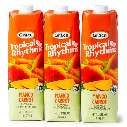 Grace Tropical Rhythms Mango Carrot Juice 1 Liter (33.8oz) (Mango Carrot (3