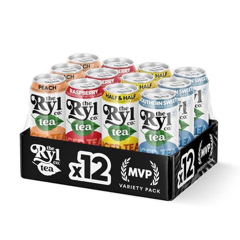 Ryl Iced Tea, Variety Best Sellers (Half & Half/Sweet tea/Peach/Raspberry) Zero Sugar,