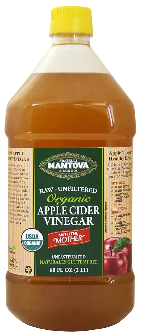 Organic Apple Cider Vinegar With The Mother 68 oz -100% USDA Certified