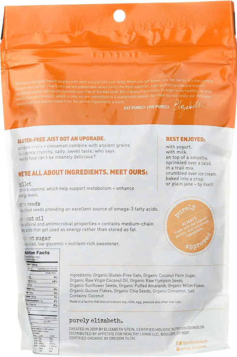 12oz purely elizabeth. Ancient Grain Granola - Gluten-Free, Vegan & Non-GMO | Certified Organic | Baked with Coconut