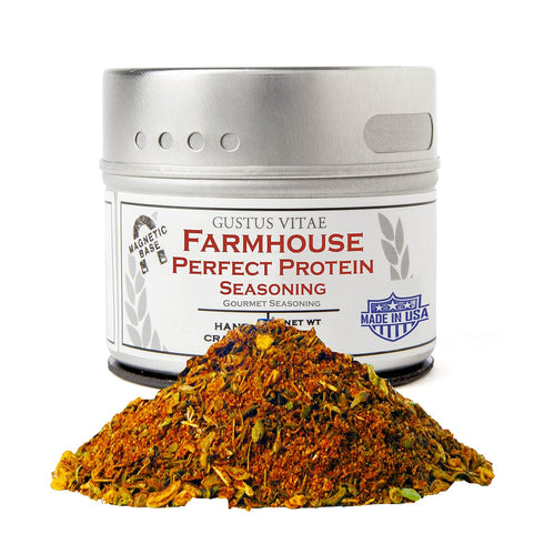 Farmhouse Perfect Protein Seasoning, 2.5 oz - Authentic Gourmet Spice Mix in Magnetic Tin