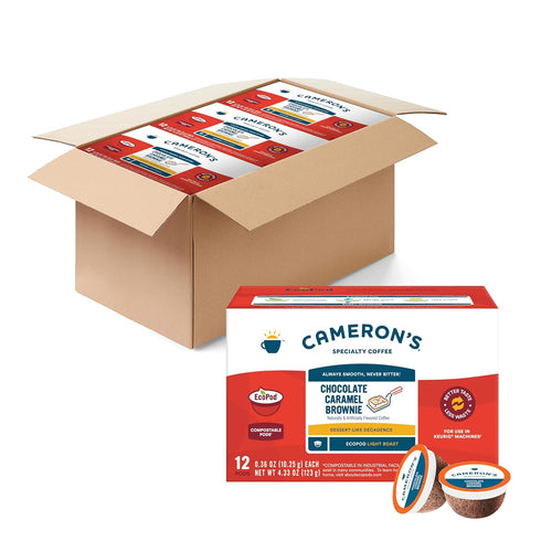 Cameron's Coffee Single Serve Pods, Flavored, Chocolate Caramel Brownie, 12 Count (Pack