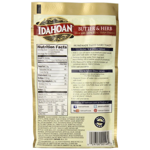 4 oz. (Pack 4) Idahoan Butter and Herb Mashed Potatoes