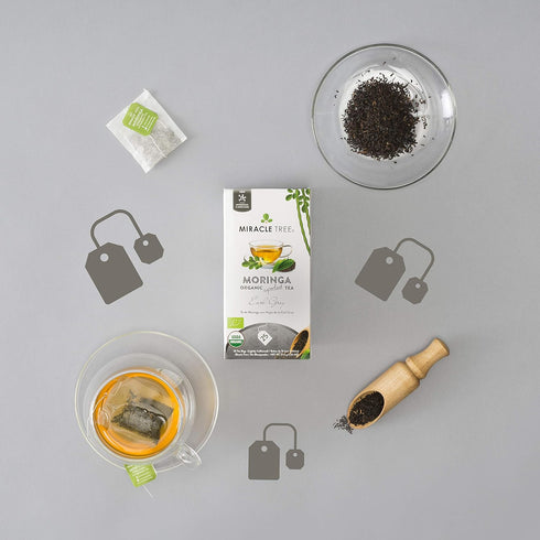 Miracle Tree Organic Moringa Superfood Tea - 25 Individually Sealed Bags, Earl Grey