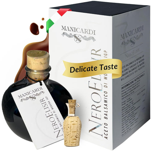 MANICARDI Traditional Balsamic Vinegar of Modena PGI - Black Elisir with Drip-Stop