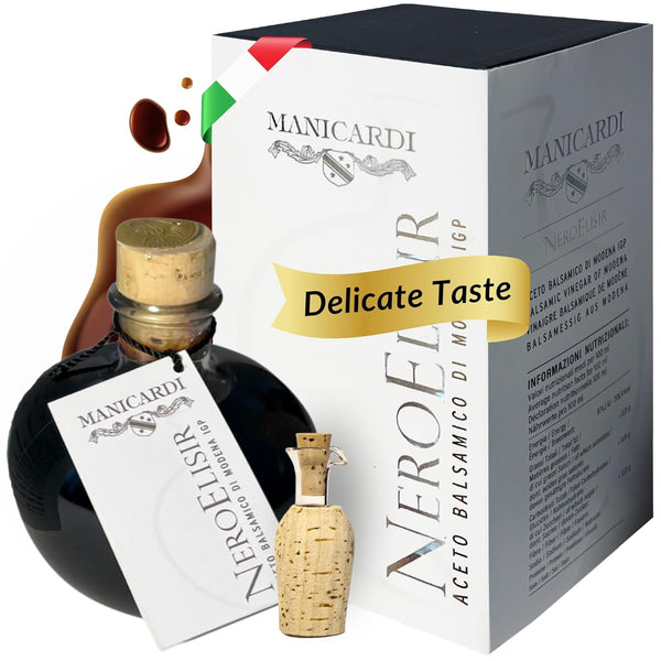 MANICARDI Traditional Balsamic Vinegar of Modena PGI - Black Elisir with Drip-Stop