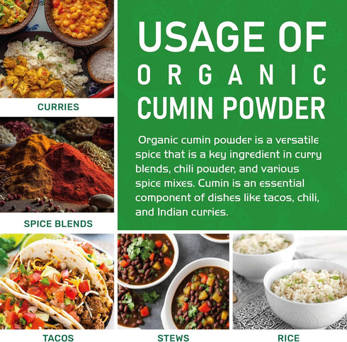 Jiva Organics Organic Ground Cumin Powder, 7 ounce - 100% Pure & Non-GMO