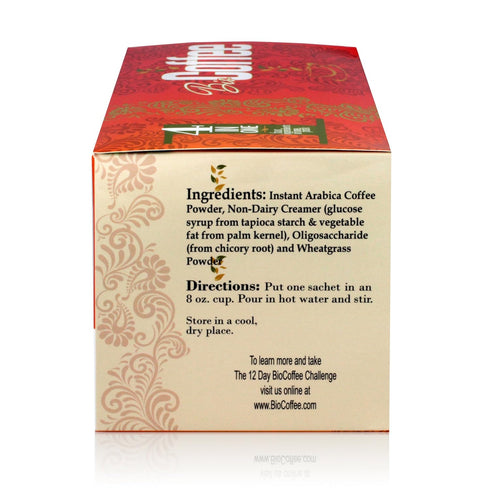 (12 Bio Coffee- NEW! - First Organic Instant Non-dairy Alkaline Coffee Sachet Box)
