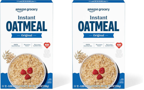 Amazon Grocery, Original Instant Oatmeal, 0.98 Oz, 12 Ct (Pack of 2)