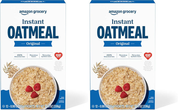 Amazon Grocery, Original Instant Oatmeal, 0.98 Oz, 12 Ct (Pack of 2)
