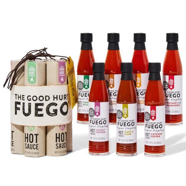 The Good Hurt Fuego, Hot Sauce Sampler Gift Set in Original Packaging,
