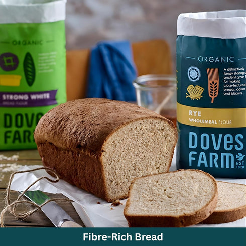 2.2 lb (1 Doves Farm Organic Stoneground Wholemeal Rye Flour kg) - High Fiber Ancient Whole Grain Dark Rye Flour