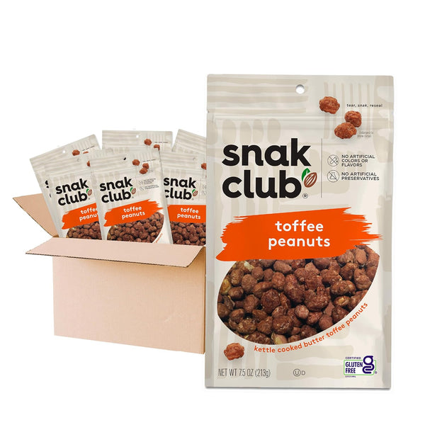 Snak Club Toffee Peanuts, Candied Peanuts with Praline Coat and Sweet Cream,