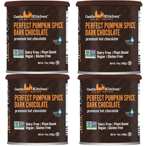 Castle Kitchen Pumpkin Spice Dark Hot Chocolate Mix (56 oz) Dairy-Free, Vegan,