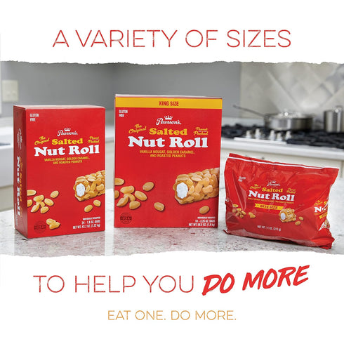 24 Pearson's Original Salted Nut Roll | Peanut, Caramel, Nougat Candy | Full- Size Candy Bars |Bulk, Individually