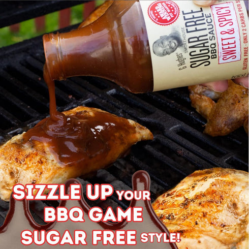 18 oz (3-Pack) G Hughes Sugar Free Sweet & Spicy BBQ Sauce - Sweet Chili Sauce, Sugar Free Asian Sauces, Low Carb BBQ