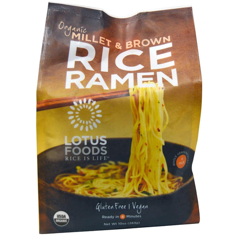 Lotus Foods Gourmet Organic Rice Ramen Noodles, Millet and Brown Rice, 6