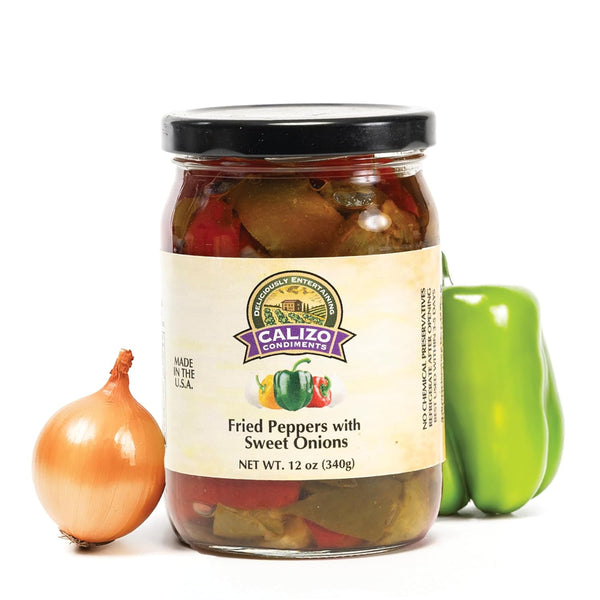 Calizo Condiments Fried Peppers & Sweet Onions 12 oz Jar Small Batch