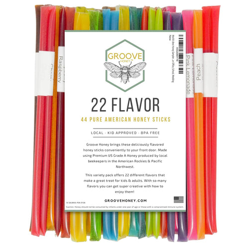 Flavored Honey Sticks - Farm Fresh US Honey Packets for Tea, Travel,