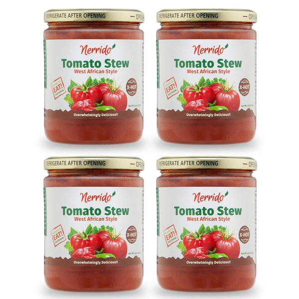 Nerrido Canned Tomato Stew &Jollof Rice Red Sauce, African Style Hot Pasta
