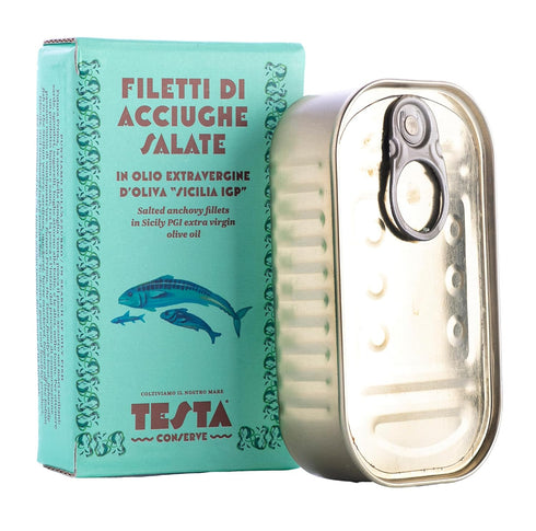Sicilian Anchovy Fillets in Extra Virgin Olive Oil - Testa Conserve, Sicily,