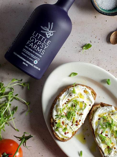 Gypsy Farms 500ml High Mountain Organic EVOO from Little | Extra Virgin Olive Oil from a Single Estate in Greece |