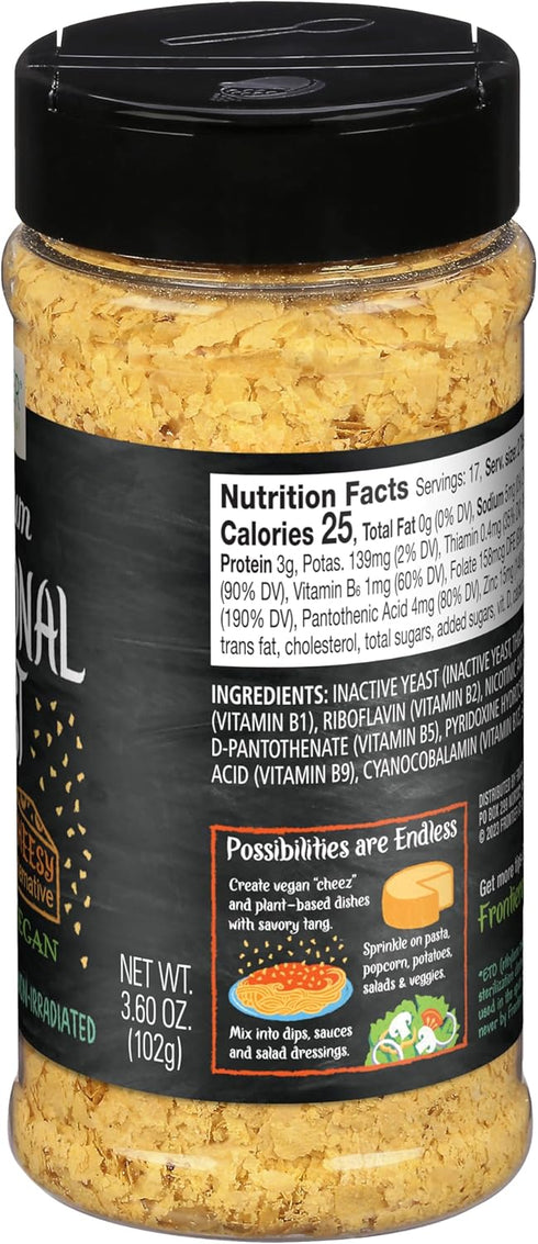 Frontier Co-op Premium Nutritional Yeast Flakes, 3.6 oz., Vegan, Gluten-Free, Kosher, Dairy-Free Cheese Flavor