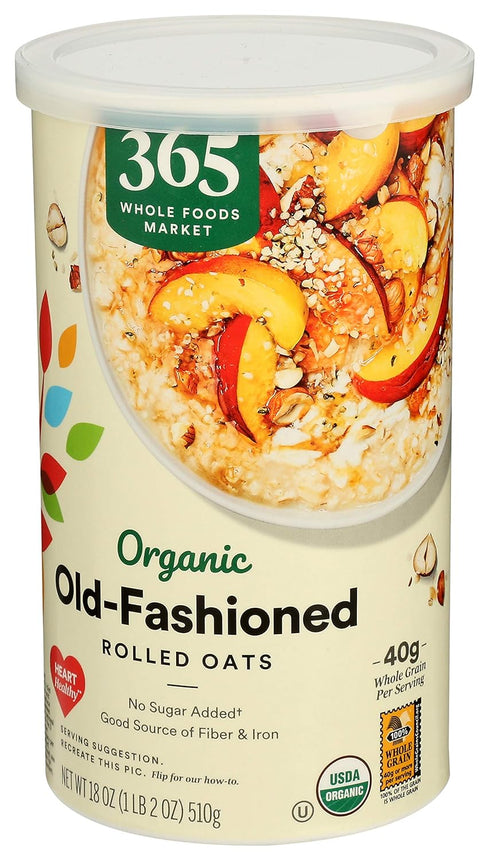 365 18 by Whole Foods Market, Organic Old Fashioned Rolled Oats, Ounce