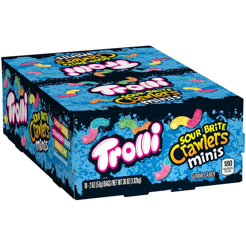 Trolli Sour Brite Crawlers Minis Candy, Sour Gummy Worms, 2 Ounce Treat-Size