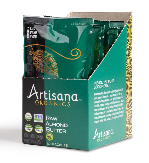 Artisana Organics Raw Almond Butter Snack Packs (10 Pack) | No Sugar