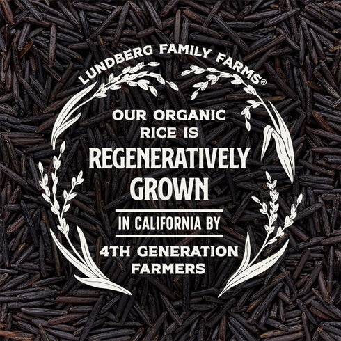 3-Pack 100% 8 Oz Lundberg Wild Rice, Regenerative Organic Certified, Natural California Cultivated Wild Black Rice, Ea