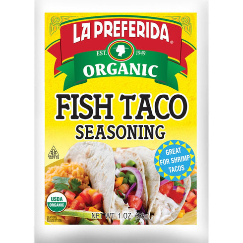 La Preferida Organic Fish Taco Seasoning (Chef-Crafted Mexican Spice Blend) Chili, Cumin