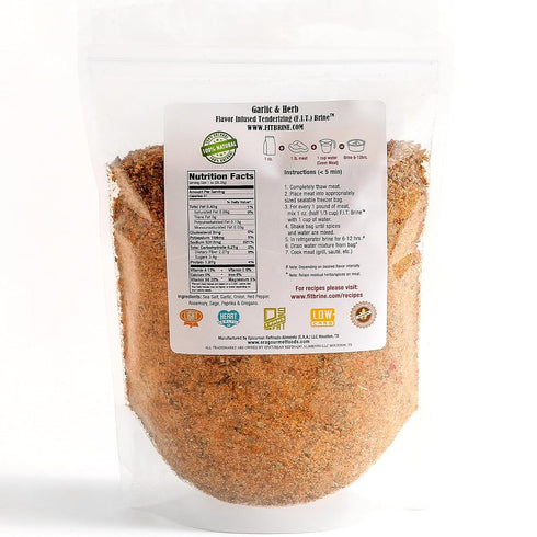 8oz Flavor Infused Tenderizing (FIT) Brine - Garlic & Herb, | Premium Meat Tenderizer & Seasoning | All-Natural