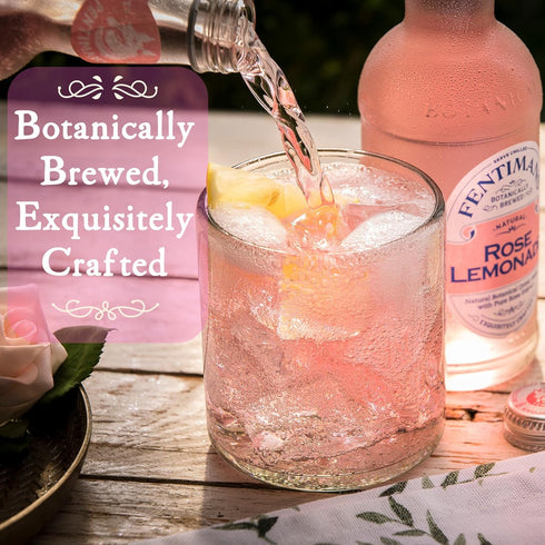 9.3 Oz (Pack 3) Fentimans Sparkling Rose Lemonade - Sparkling Pink Lemonade with Natural Ingredients & Pure Rose