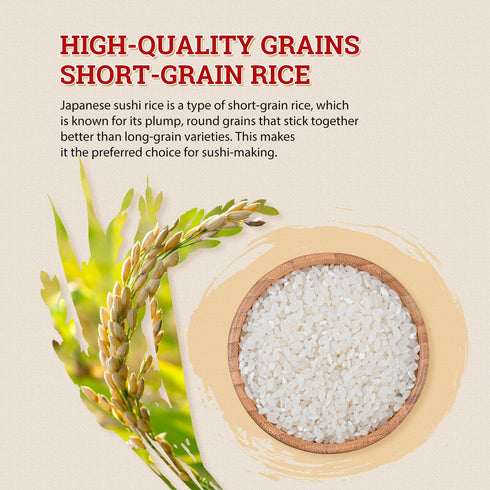 52USA 2 (32 Sushi Rice Pound Ounce), Premium Short Grain Rice, White Sticky Rice for Sushi and Japanese Food