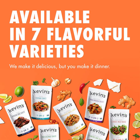 Kevin's Natural Foods Paleo Simmer Sauce Variety Pack, 3 Pack, Gluten Free, Non-GMO