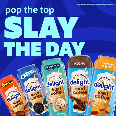 15 OZ 12 Count International Delight Iced Coffee, Mocha, Grab and Go Coffee Drinks Made with Real Milk and Cream, FL
