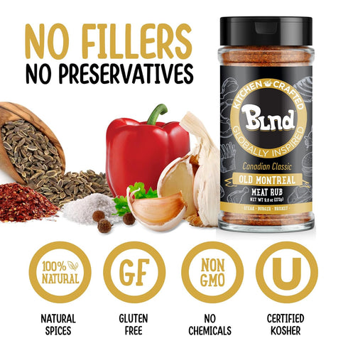 Kitchen Crafted - BLND Canadian Classic Old Montreal Meat Rub, Seasonings for Cooking Steak Meat, 9.6 oz
