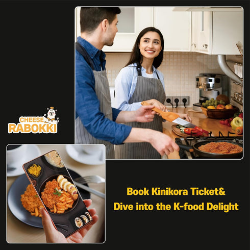 2 KINIKORA Premium Instant Rabokki Cup - Cheese Flavor, Cups, Korean Ramen & Tteokbokki, Quick and Easy Street Food