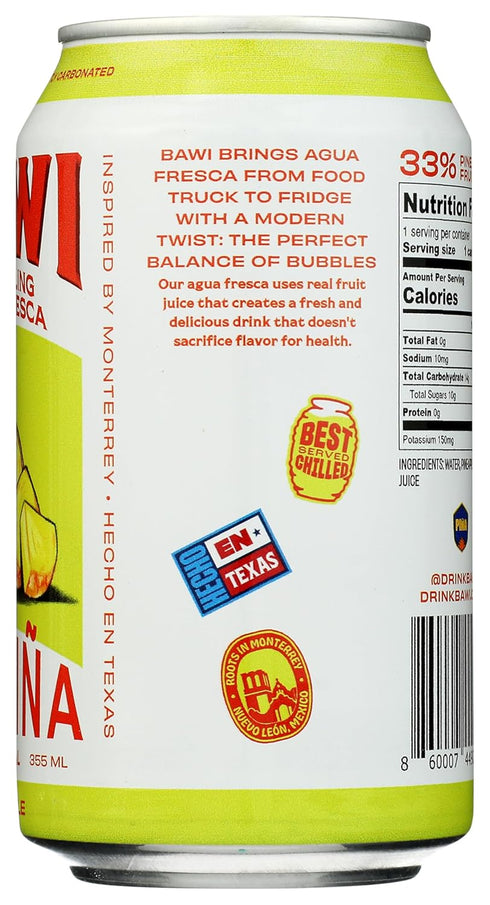 12 Bawi Agua Fresca Pineapple Sparkling Agua Fresca, FZ