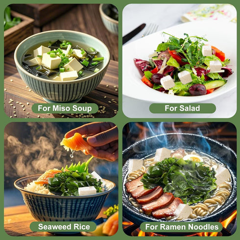 7oz Dried Miso Soup Mix Instant Dried Wakame Seaweed, Freeze-Dried Tofu & Green Onion Base for Ramen, Udon, Noodles