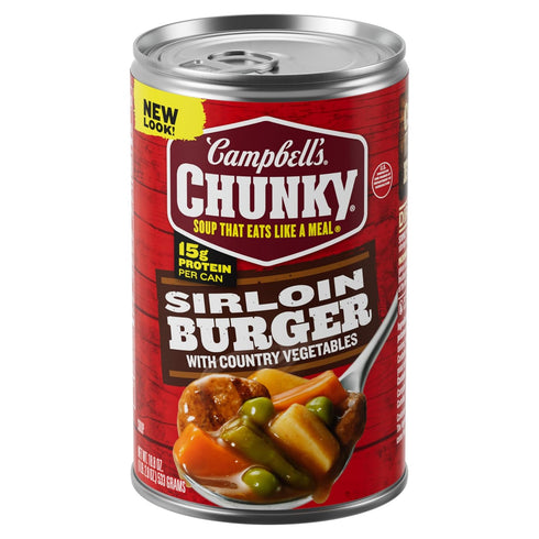 Campbells Chunky Soup, Sirloin Burger With Country Vegetables Beef Soup, 18.8 oz