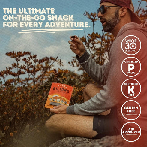 Pack (2 Pack 3) Ayoba Grass Fed Beef Biltong Slices, Variety Ounce, of - Authentic South African Protein Snacks