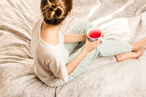 FIRE TEAS Relaxing Rooibos Evening Tea - Organic Herbal Tea with Peppermint, Lavender, Raspberry Leaf