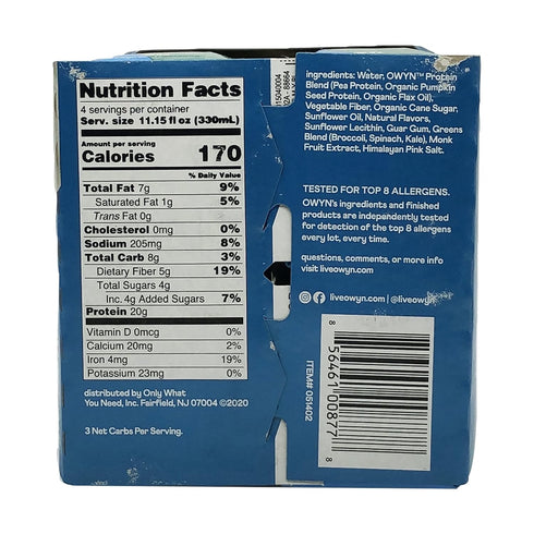 4pk, 11.15 OWYN Smooth Vanilla Plant-Based Protein Shake FZ