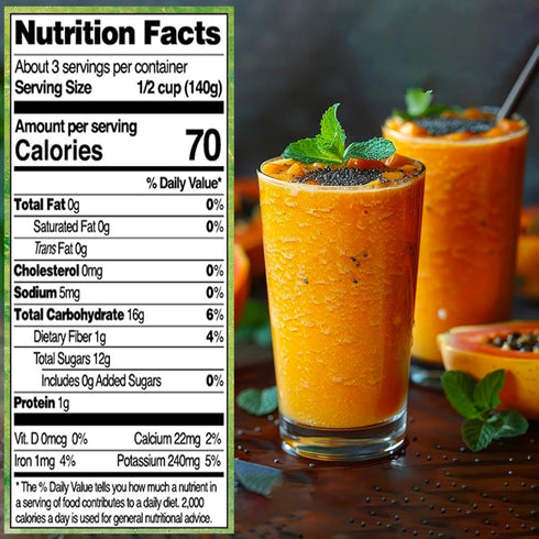14 (Pack 6) Native Forest Organic Papaya Chunks in Fruit Juice - Papaya Can, Canned Organic Fruit, For Smoothies