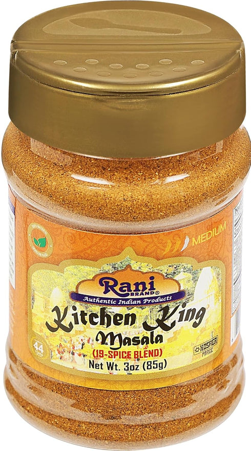 Rani Kitchen King Masala 20-Spice Curry Blend, 3oz (85g) PET Jar - All Natural, Vegan, Gluten Friendly, NON-GMO, Kosher