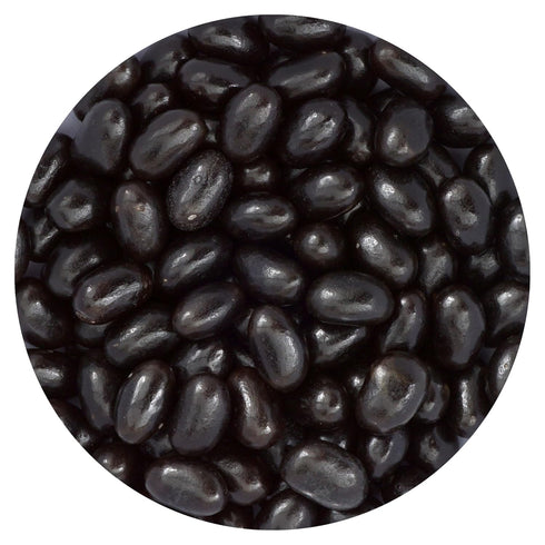 Black Jelly Beans, 2 Pound Bulk Bag, Black Licorice Flavor, The Hampton