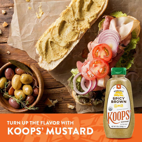 12 (Pack 2) Koops Mustard Organic Spicy Brown, Ounce