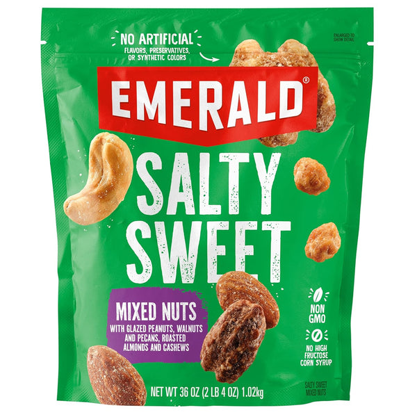 Emerald Salty Sweet Mixed Nuts (1-Pack) | 36oz Resealable Bulk Bag |